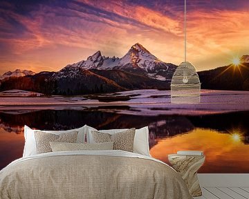 Watzmann reflection in winter by Dieter Meyrl