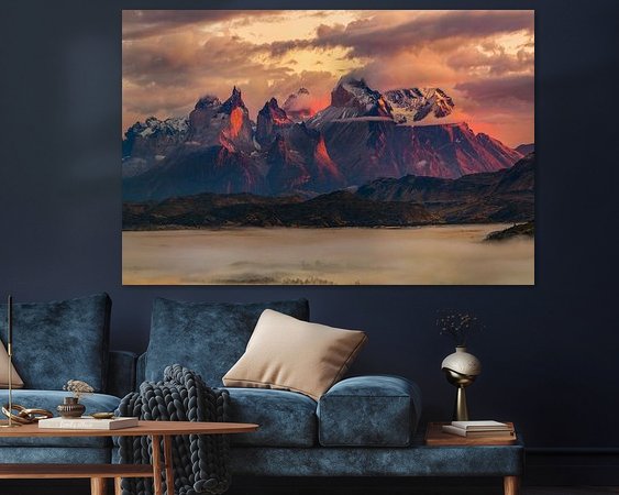 Voorbeeld van het werk in een kamer