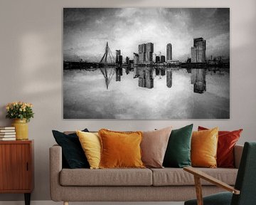 Rotterdam in schwarz-weiß | Digital von Digitale Schilderijen