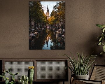 Zicht op Zuiderkerk vanaf Staalmeesterbrug van Adriaan Conickx