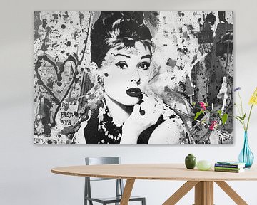 Audrey Hepburn - Love van Kathleen Artist Fine Art