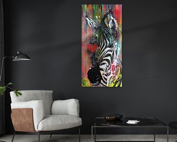 Zebra Liebe von Kathleen Artist Fine Art