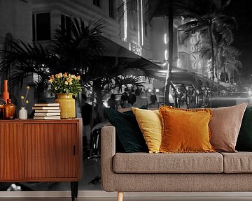 Miami Beach - Oldtimers in South Beach (zwart-wit)