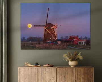 Pleine lune au moulin de Koningslaagste