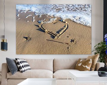 Coeur peint dans le sable de la plage de la mer Baltique sur MPfoto71
