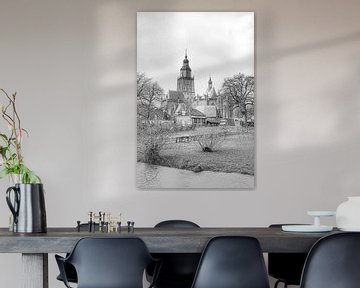 Cityscape of Zutphen, with the Sint Walburgiskerk. by Gert Hilbink