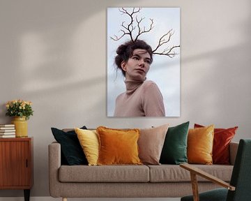 Woman with antlers