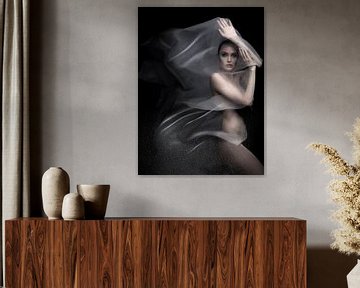 Angelina Jolie Künstlerischer Akt Digitales Kunstporträt von Art By Dominic