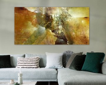 Abstracte compositie in groen: De aarde ontwaakt - nieuw leven. van Annette Schmucker