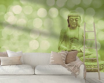 buddha lichtgroen van Hannes Cmarits