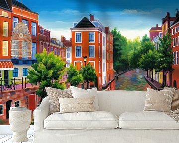 Schilderij Utrecht - Donkere Gaard van Kunst Kriebels