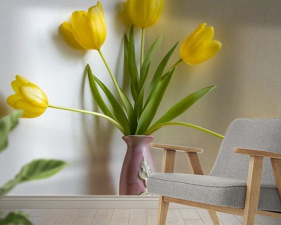Voorbeeld van het werk in een kamer