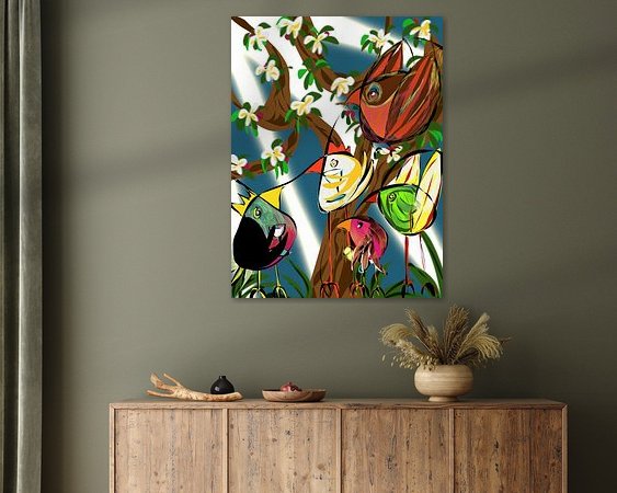 Voorbeeld van het werk in een kamer