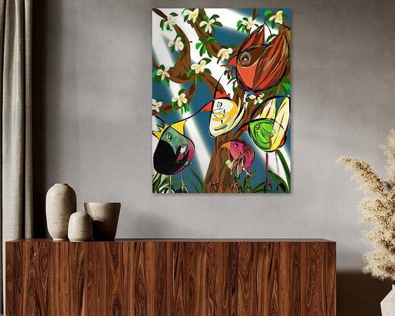 Voorbeeld van het werk in een kamer