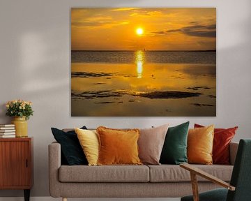 Coucher de soleil dans la mer des Wadden sur Animaflora PicsStock