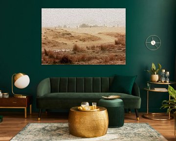 Dune landscape in modern look, brushstrokes by Qeimoy