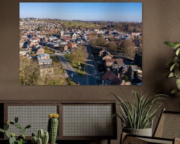 Luchtfoto van kerkdorp Simpelveld in Zuid-Limburg