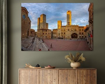 Towers of San Gimignano at sunset