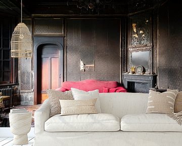 Verbrande Kamer in Verlaten Kasteel. van Roman Robroek - Foto's van Verlaten Gebouwen