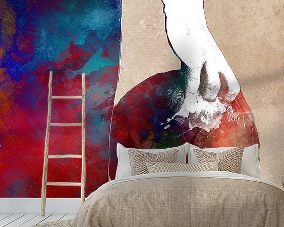 Voorbeeld van het werk in een kamer