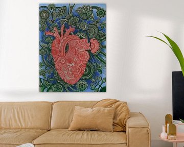 Human Heart in Zen Doodle-stijl van ZenArtLin