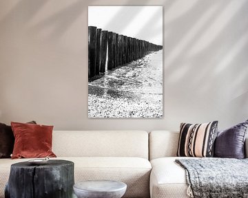 Beach posts row in the water by Manon van Bochove