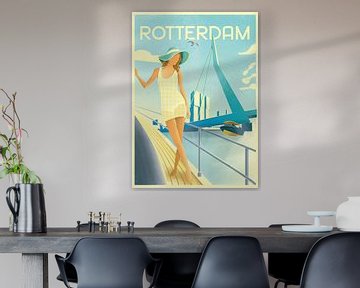 Illustration art déco de Rotterdam sur Daniel Wark