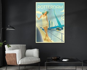 Illustration art déco de Rotterdam sur Daniel Wark