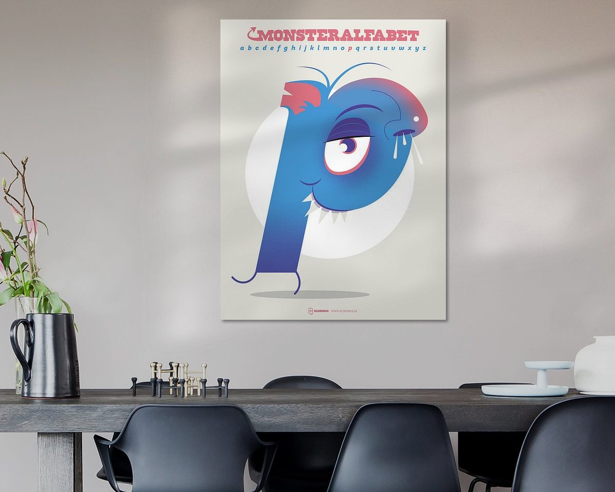 Voorbeeld van het werk in een kamer
