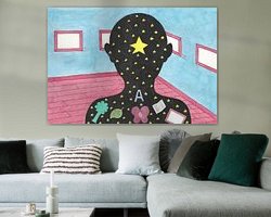 Voorbeeld van het werk in een kamer