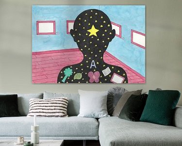 Voorbeeld van het werk in een kamer