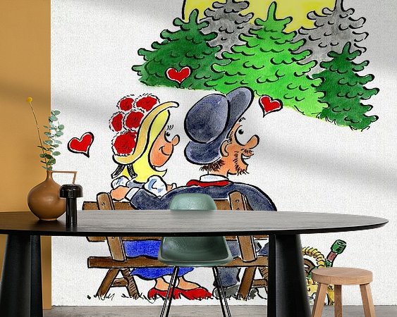 Voorbeeld van het werk in een kamer