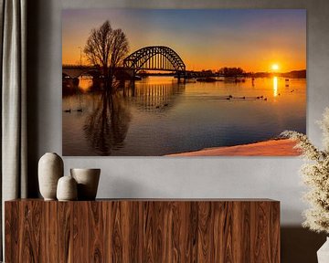 Sonnenuntergang an der IJssel-Brücke in Zwolle von Adelheid Smitt