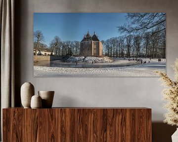 Nostalgia: skating on the castle moat at Soelen Castle. by Moetwil en van Dijk - Fotografie