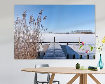 Sneeuw op het Sneekermeer van Margreet Riedstra