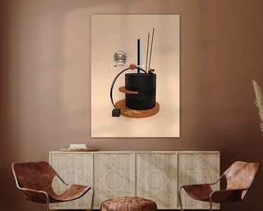 Voorbeeld van het werk in een kamer