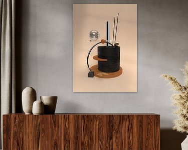 Voorbeeld van het werk in een kamer