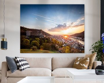 Kasteeluitzicht over Heidelberg van Fotos by Jan Wehnert