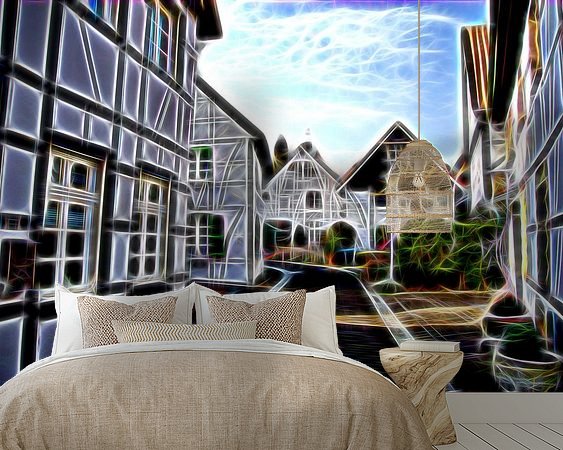 Voorbeeld van het werk in een kamer