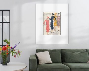 Remarque | Art Deco fashion print | Girlfriends, dogs, and fashion | Vintage print by NOONY