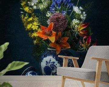 Still life with delft blue vase by Joey Hohage