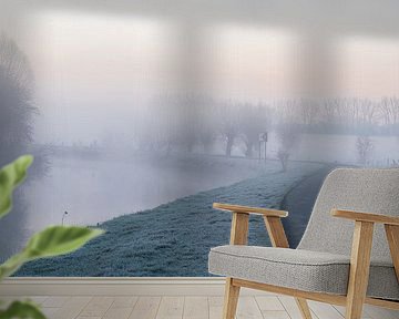 Ochtend mist langs de Dender van Marcel Derweduwen