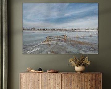 Image d'hiver : les patineurs dans les plaines inondables sur Moetwil en van Dijk - Fotografie