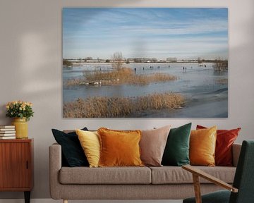 Patinage dans les plaines inondables sur Moetwil en van Dijk - Fotografie