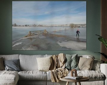 Plaisir de patiner dans les plaines inondables sur Moetwil en van Dijk - Fotografie