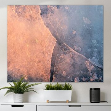 Abstract ice structures at sunrise