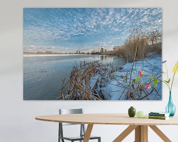 La neige au moulin à vent de Vrijheid Beesd sur Moetwil en van Dijk - Fotografie