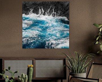 Blue Ocean Waves und Schwarzer Fels von Dirk Wüstenhagen