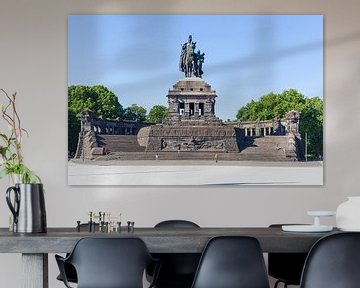 Ruiterstandbeeld van keizer Wilhelm I , Deutsches Eck, Koblenz, Rijnland-Palts, Duitsland, Europa