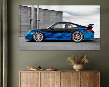 Porsche 911 GT3 Type 997 Art Car in blue-black by aRi F. Huber